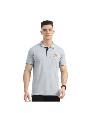 Greys&Blues Organic Polo Tshirt- Grey with Black Tipping